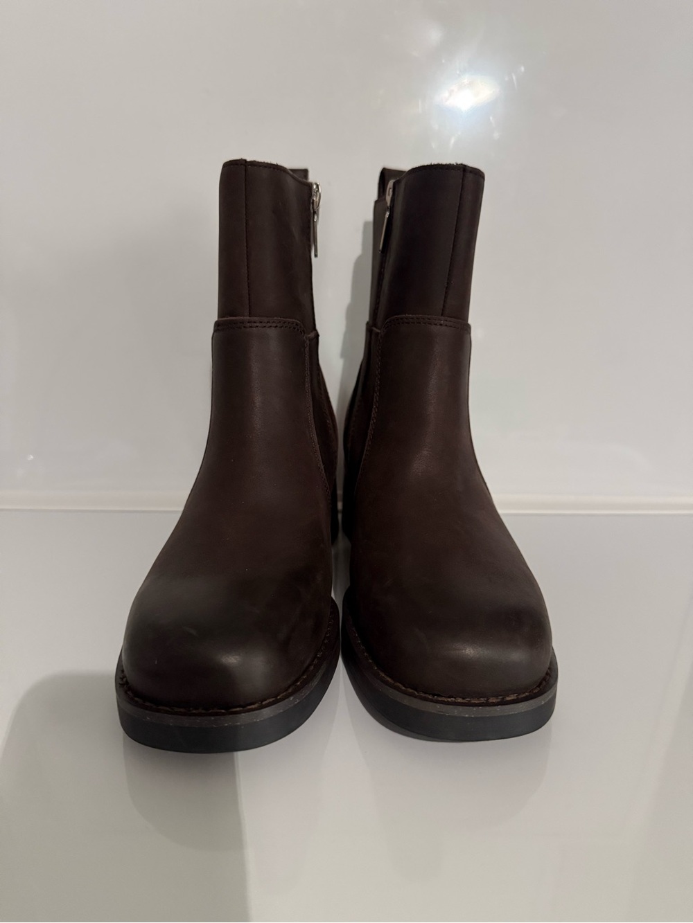 Blondo Dark Brown Leather Side-Zip waterproof Ankle Booties size 8